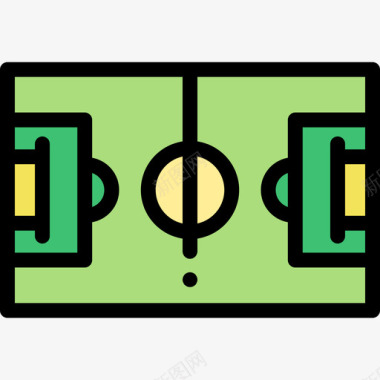 足球场巴西线性颜色图标图标
