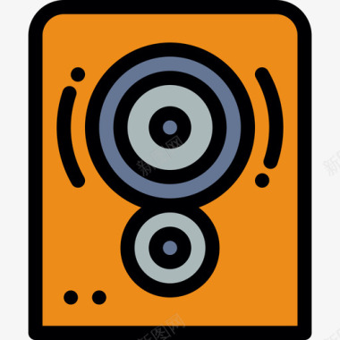 音频播放器电影2线性颜色图标图标