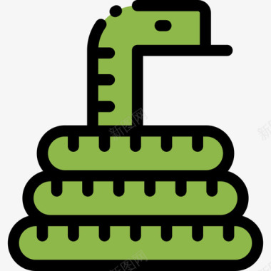 蛇动物30线形颜色图标图标