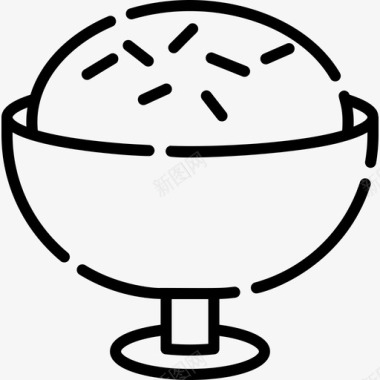冰淇淋食品和饮料12线性图标图标