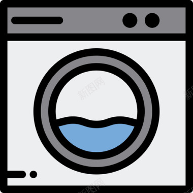 洗衣机洗衣房5原色图标图标