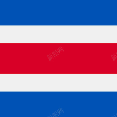 哥斯达黎加方形国家简单旗帜图标图标