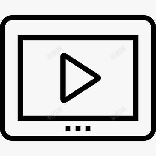视频播放器用户界面24线性图标svg_新图网 https://ixintu.com 用户界面24 线性 视频播放器