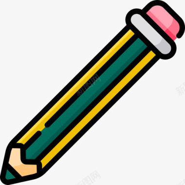 铅笔返校23线颜色图标图标