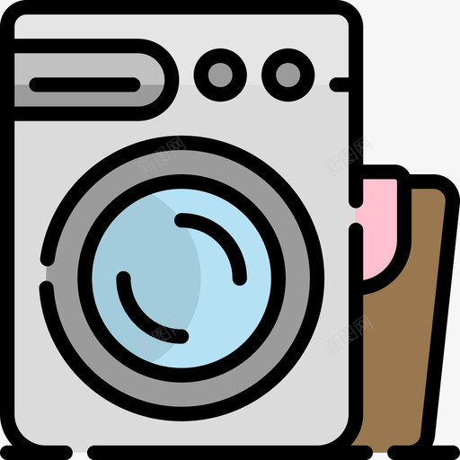 洗衣房日常用品动作2线性颜色图标svg_新图网 https://ixintu.com 日常用品动作2 洗衣房 线性颜色