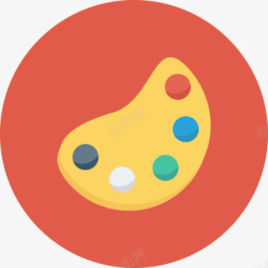 油漆调色板网页开发ul平面圆形圆形图标图标