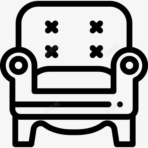 扶手椅复古装饰15线形图标svg_新图网 https://ixintu.com 复古装饰15 扶手椅 线形