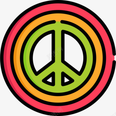 和平主义和平人权2线性色彩图标图标