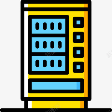 自动售货机城市景观4黄色图标图标