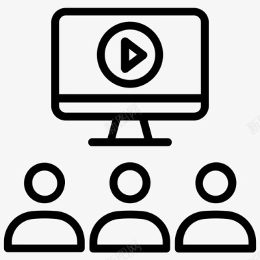 在线教程计算机视频讲座图标图标
