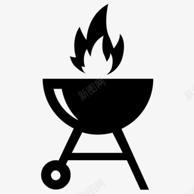户外烹饪烧烤野营食物图标图标