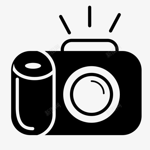 照相机照片录像带图标svg_新图网 https://ixintu.com 办公室 录像带 照片 照相机