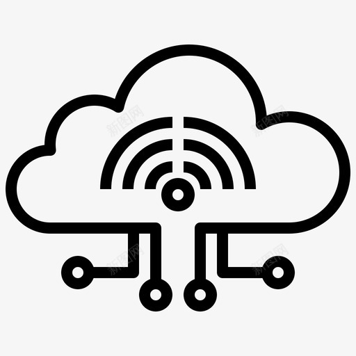 无线云云计算数据存储图标svg_新图网 https://ixintu.com wifi 云技术 云计算 技术 数据存储 无线云