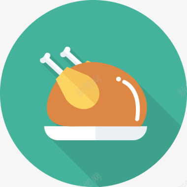 烤鸡食品和饮料22圆形图标图标