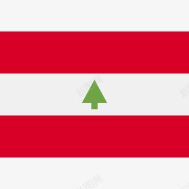 黎巴嫩长方形国家简旗图标图标