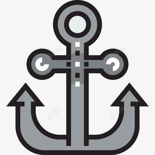 锚航海和水手线型颜色图标svg_新图网 https://ixintu.com 线型颜色 航海和水手 锚