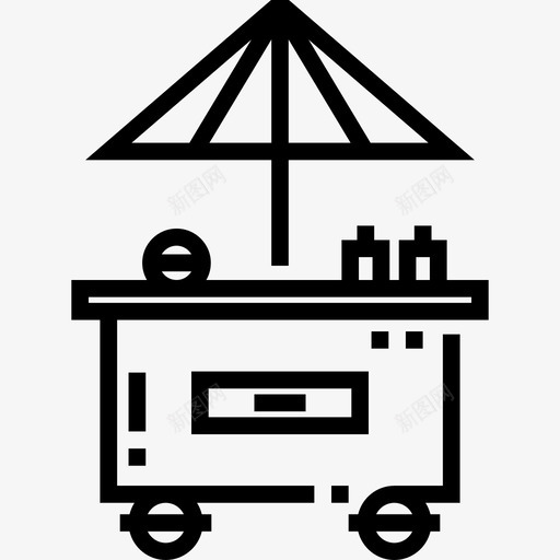 汉堡车食品车3直线型图标svg_新图网 https://ixintu.com 汉堡车 直线型 食品车3