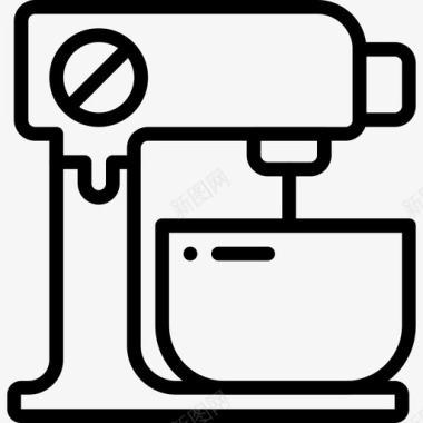 搅拌机厨房用品3线性图标图标