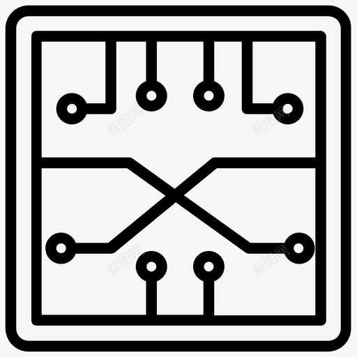 信息技术电路板计算机科学图标svg_新图网 https://ixintu.com 信息技术 处理器芯片 干元件线图标 未来技术 电路板 计算机科学