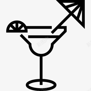 鸡尾酒夏季食品饮料5线性图标图标