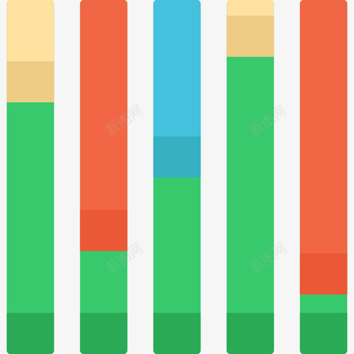 条形图信息图5平面图图标svg_新图网 https://ixintu.com 信息图5 平面图 条形图