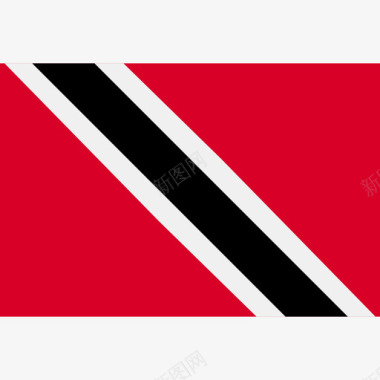 特立尼达和多巴哥长方形国家简单旗帜图标图标