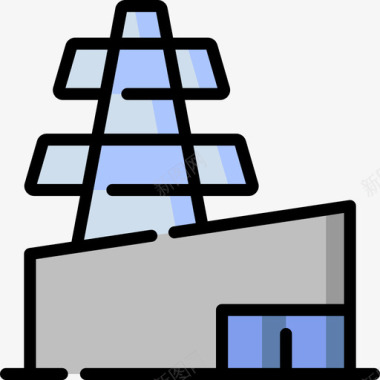 电源塔制造4线颜色图标图标
