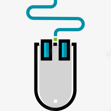 鼠标复古电子10线性颜色图标图标