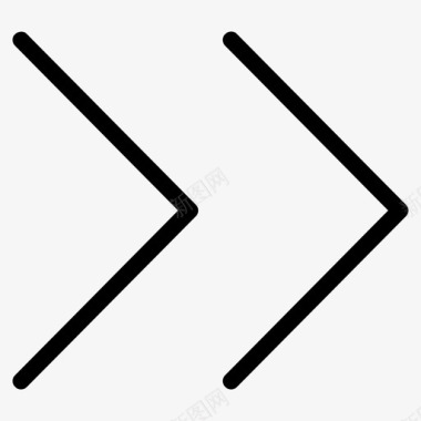 右双V形箭头插入符号图标图标