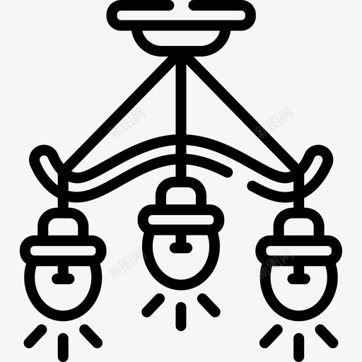 灯复古装饰5线型图标svg_新图网 https://ixintu.com 复古装饰5 灯 线型