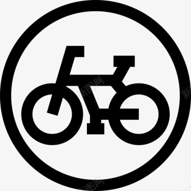 自行车交通标志6线形图标图标