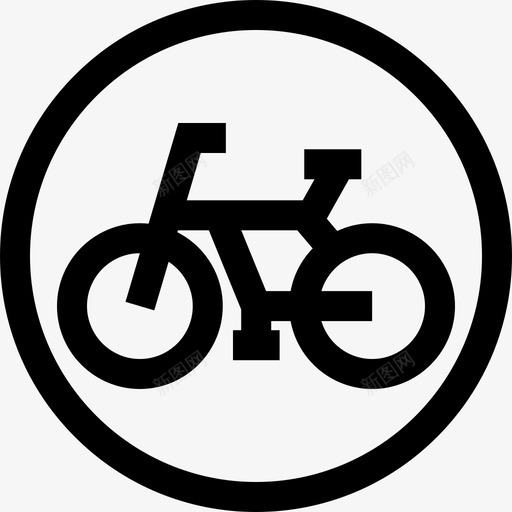 自行车交通标志6线形图标svg_新图网 https://ixintu.com 交通标志6 线形 自行车