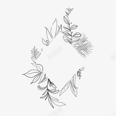 装饰植物框架花月桂图标图标