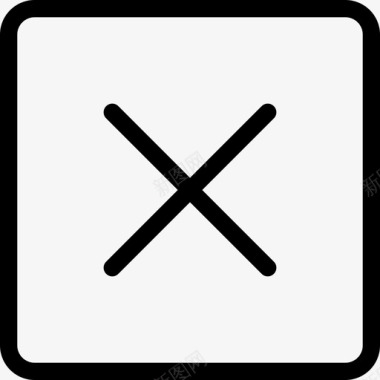 X标记接口25线性图标图标