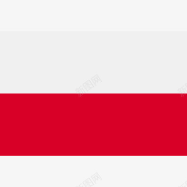 波兰长方形国家简单旗图标图标