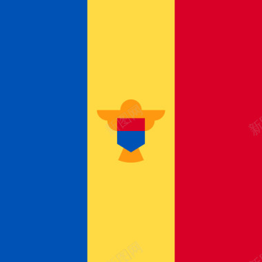 摩尔多瓦方形国家简单旗帜图标图标