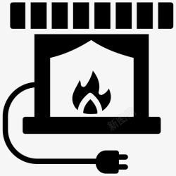 热水系统电壁炉电加热器加热系统图标高清图片