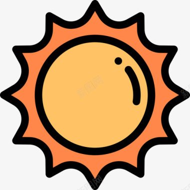 太阳假日旅行7线性颜色图标图标