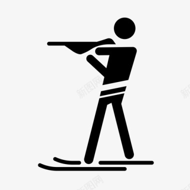 两项射击滑雪图标图标