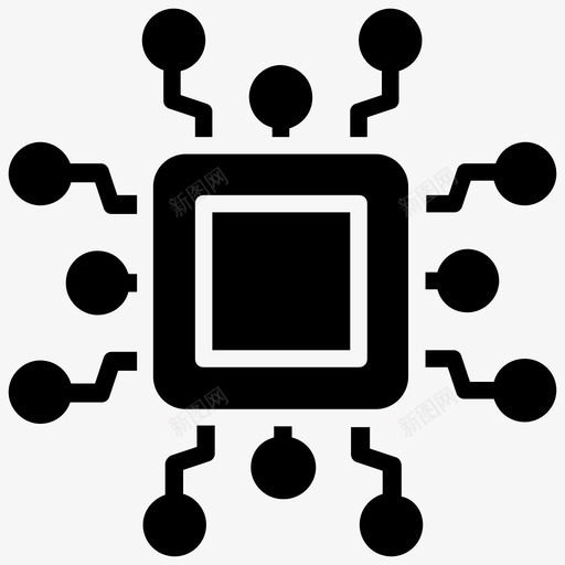 微处理器cpu芯片硬件图标svg_新图网 https://ixintu.com cpu芯片 处理器芯片 干元素字形图标 微处理器 微控制器 硬件