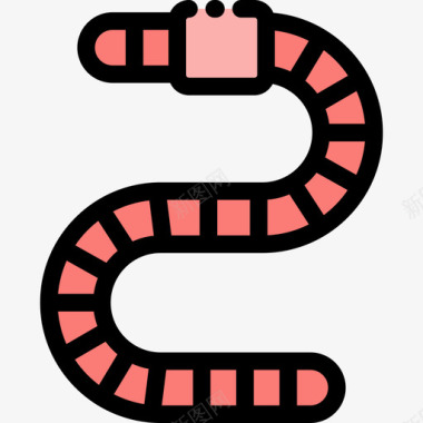 蠕虫动物30线状颜色图标图标