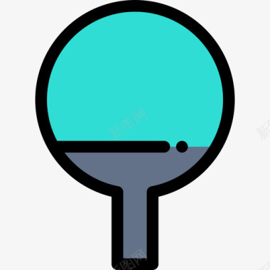 乒乓球游戏7线性颜色图标图标