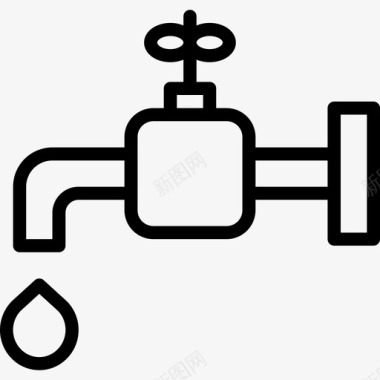 水龙头生态43线性图标图标