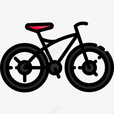 自行车夏季运动2线性颜色图标图标