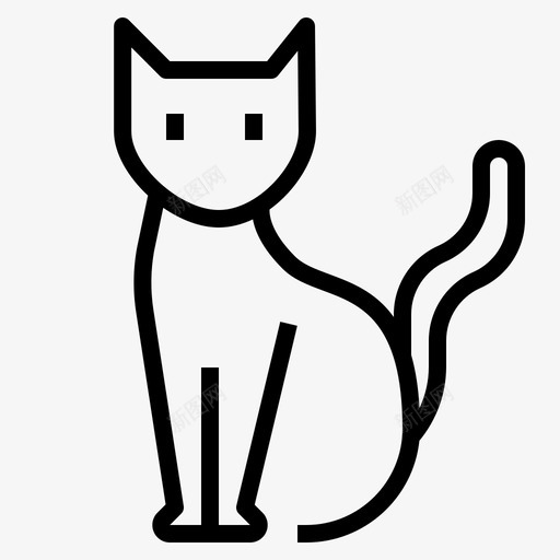 猫动物小猫图标svg_新图网 https://ixintu.com 万圣节 动物 宠物 小猫 猫