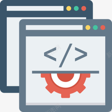 代码搜索引擎优化营销2平面图标图标