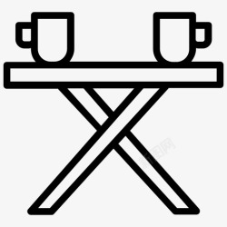 折叠桌餐桌折叠桌野营桌咖啡桌图标高清图片