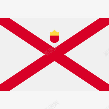 泽西岛长方形的乡村简单旗帜图标图标