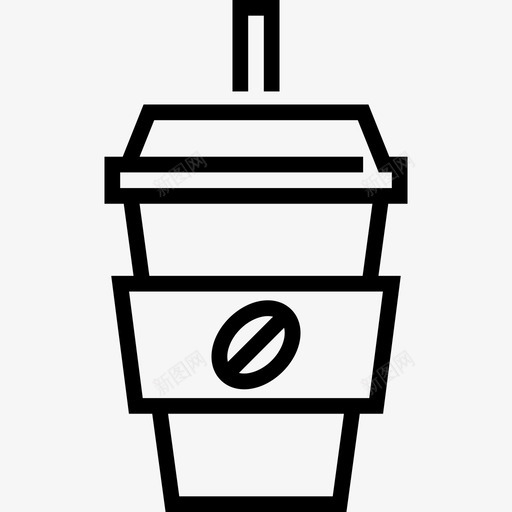 咖啡夏季食品饮料5线性图标svg_新图网 https://ixintu.com 咖啡 夏季食品饮料5 线性