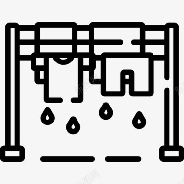 干燥清洁6线性图标图标